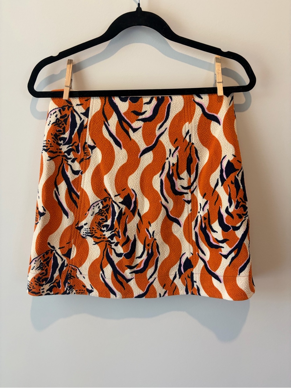 Maeve Anthropologie Tiger-Print Button Front Mini-skirt S - Picture 4 of 8